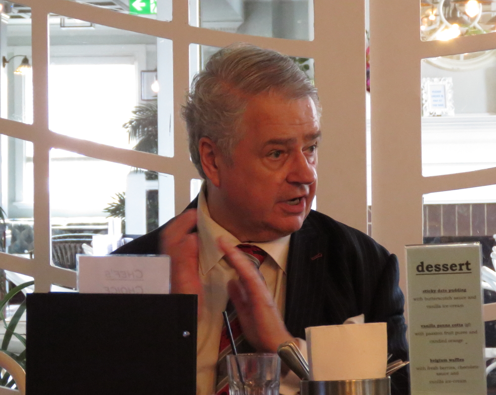 Photo of Keith Suter from a 2018 Passengers meeting